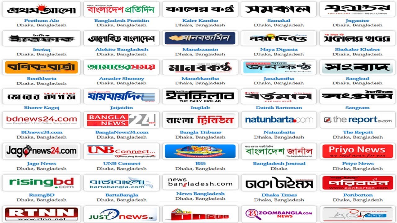 All Bangla Newspaper | List of All Online Bangladeshi Newspaper ...